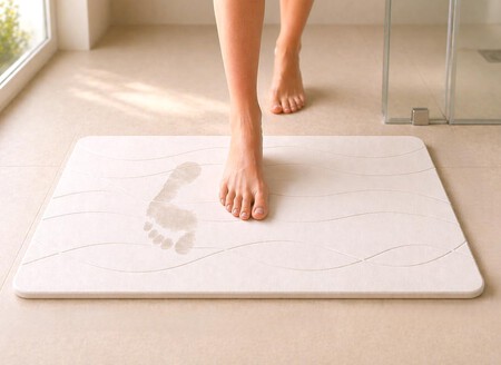 edihome, Alfombra Diatomita Baño, 40x60 cm, Piedra de Secado Rápido, Antideslizante, con Lija, Alfombrilla Rígida Absorbente, Antimoho, para Ducha y Baño...