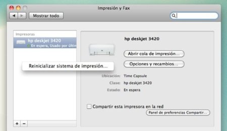 Cómo reinicializar el sistema de impresión de OS X