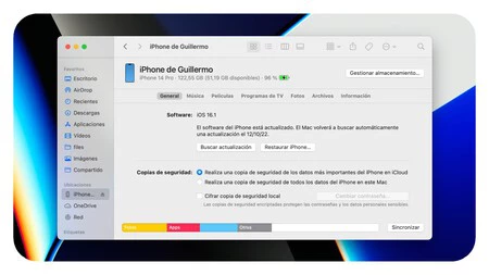 Restaurando un iPhone en el Mac