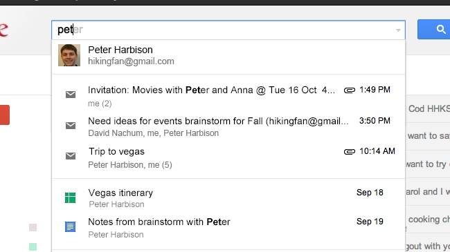 Google amplía Field Trial integrando resultados de Drive y añadiendo otros servicios a la búsqueda de Gmail