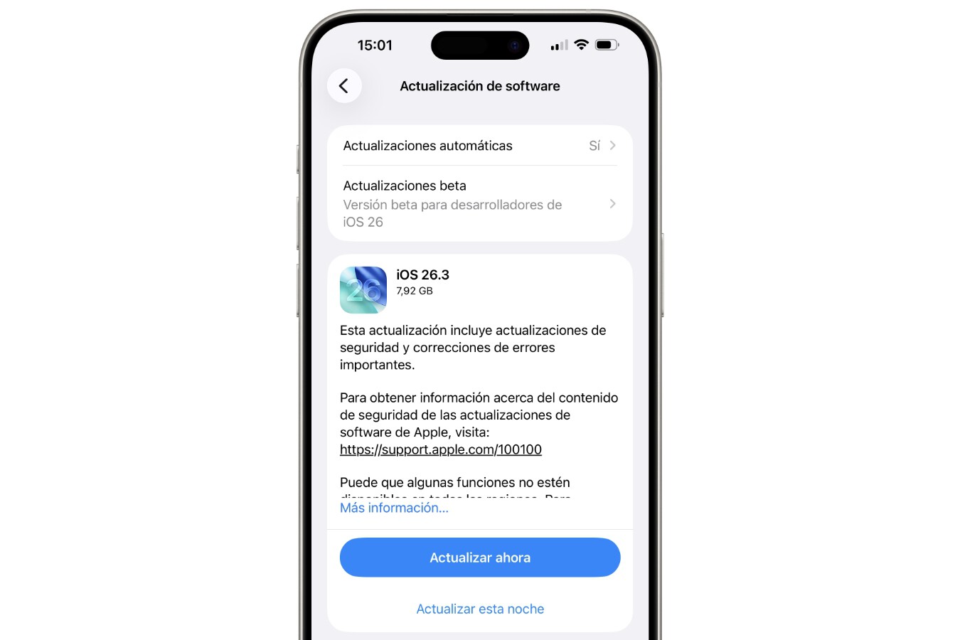 Apple lanza oficialmente iOS 26.3 para todo el público. Y estas son las ...