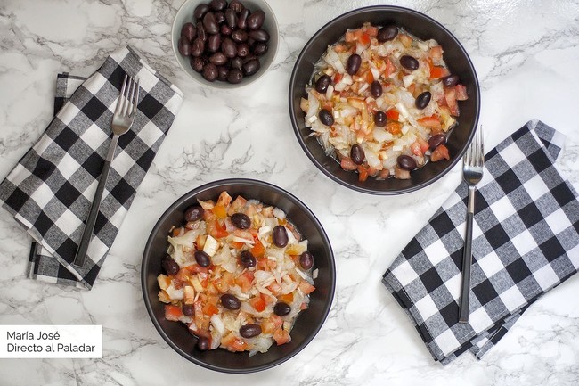 Esqueixada de bacalao