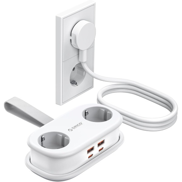 Regleta de viaje Orico 65W GAN Enchufe Múltiple de Viaje con USB-C, 6-en-1