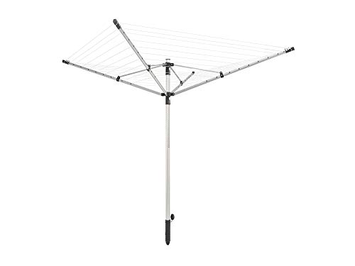 Leifheit Linopush 500 Tendedero de Jardín, plástico ABS PP Aluminio Inoxidable Acero poliéster, Negro, 50m