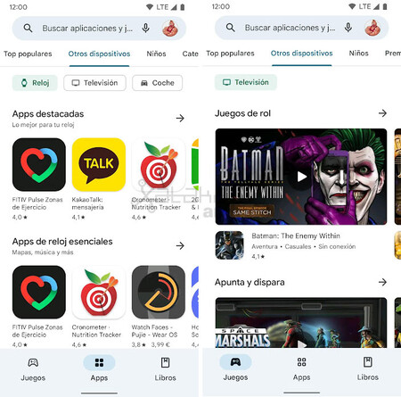 Google Play Otros Dispositivos