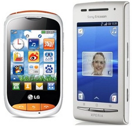 Sony Ericsson XPERIA X8 con Orange y LG Cookie Style para las tarifas Básico