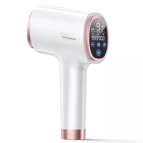 600-1200NM Depiladora Laser con Función de Refrigeración, 21J Depiladora Luz Pulsada con 9 Niveles de Energía, 999900 Luz Pulsada, Pantalla Táctil LCD para Bikini, Axilas, Cara, Cuerpo