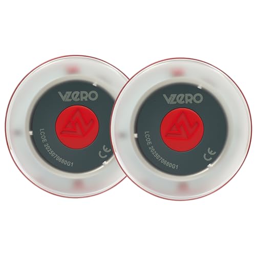 VZero - Pack 2 units, V16 Emergency Light with Geolocation, Approved Signal Connected with DGT 3.0, Suitable for 2026, Car Beacon with eSIM Included, High Power and Eye Protect System