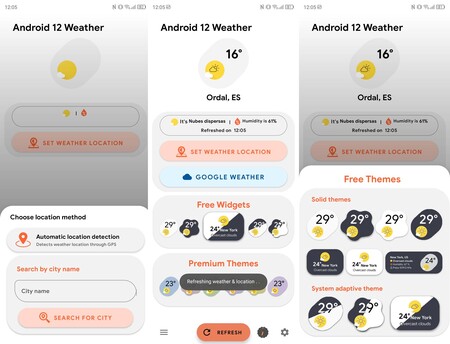 Widgets Android 12 Tiempo 