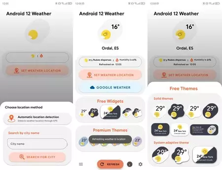 Android 12 天気ウィジェット
