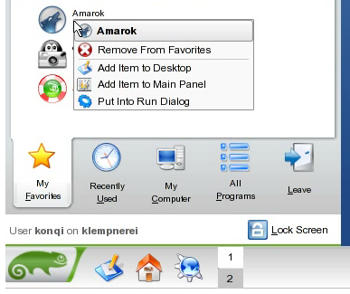 Kickoff, nuevo menú de inicio para KDE