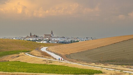 Via Verde De La Campina Con Fuentes De Andalucia Al Fondo