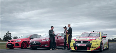 Tesla  Model S vs HSV GTS vs Holden Commodore V8 Super Car, la carrera más impredecible