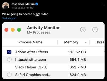 RAM メモリ After Effects Mac