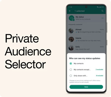 WhatsApp のプライバシー セレクター
