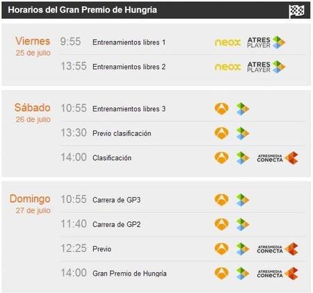Horarios Hungría 2014