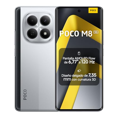 XIAOMI POCO M8 5G Smartphone de 8+512GB Plata Pantalla de 6,77" 120Hz