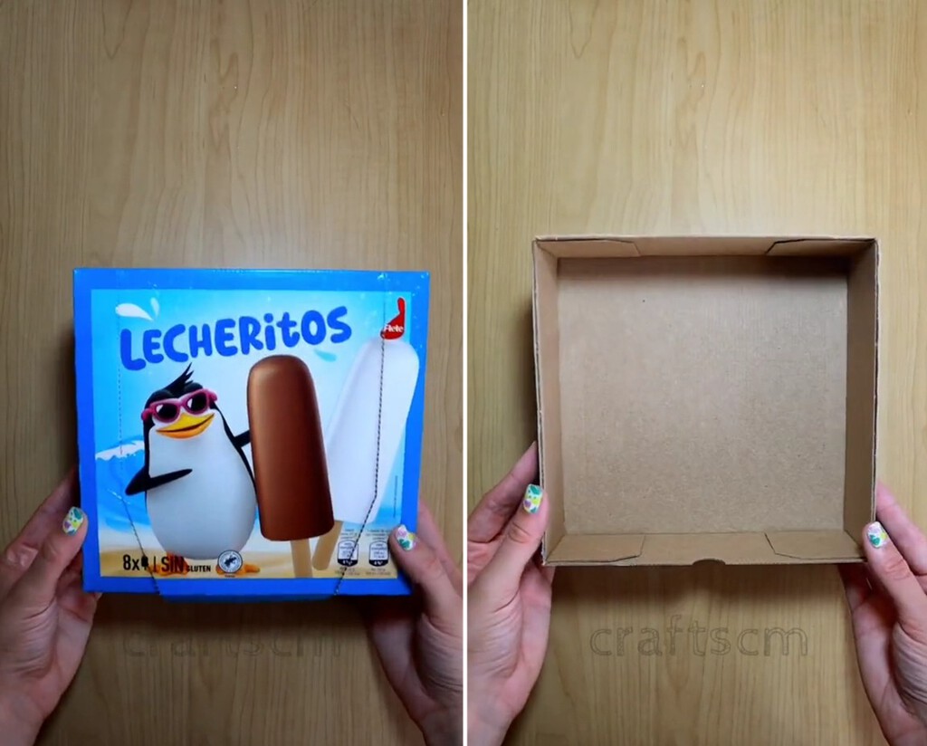 Nunca se me hubiera ocurrido reutilizar una caja de helados   o de galletas para hacer estos prácticos organizadores de cajón 
