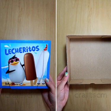 Jamás se me hubiera ocurrido reutilizar una caja de helados   o de galletas para hacer unos prácticos organizadores de cajón