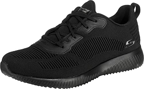 Skechers Bobs Squad Tough Talk, Zapatillas Mujer, Black Engineered Knit Trim, 38 EU