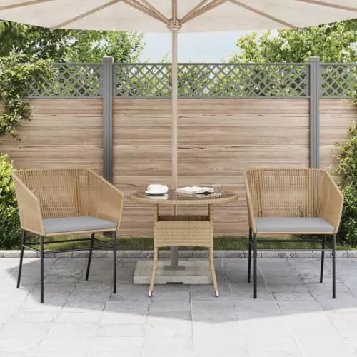 Faroom Sillón de Ratán Jardín con Cojines - Silla Exterior Patio Terraza Balcón - Butaca Muebles Mobiliario Duradera - Ratán Sintético Marrón