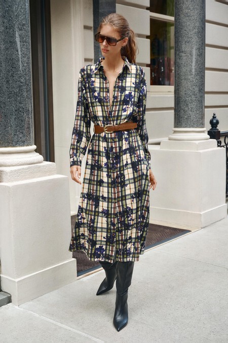 vestido camisero cuadros