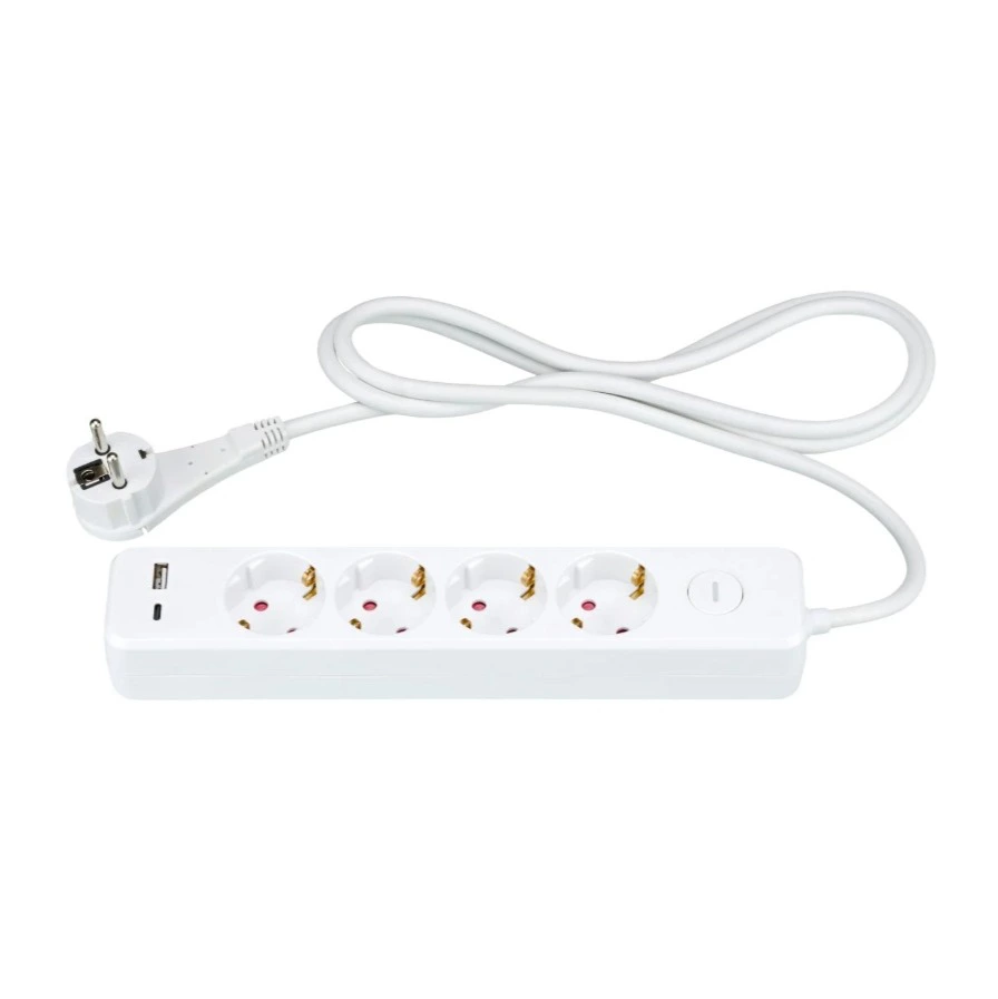 Regleta de enchufes con 4 tomas y USB Tronic