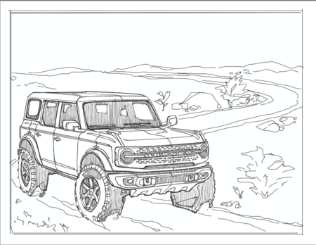 ¿No puedes esperar a tener tu Ford Bronco? Bueno, aquí hay unos dibujos para que te vayas preparando