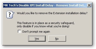 Disable xpi delay