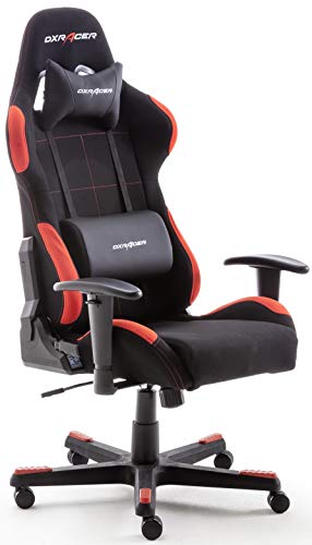 Robas Lund DX Racer 62501SR4 - Silla gaming, plástico, reposabrazos, con ruedas, altura ajustable, Negro/Rojo, 78 x 52 x 124-134 cm