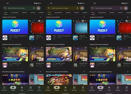 壁紙に応じてGoogle Playメニューの色合いが異なります