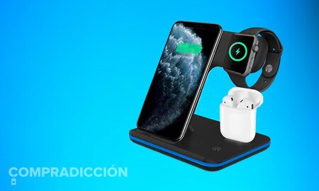 Cargar tus iPhone, Watch y AirPods de Apple a la vez cuesta muy poco con esta base de carga rebajada hoy en Amazon a 23 euros