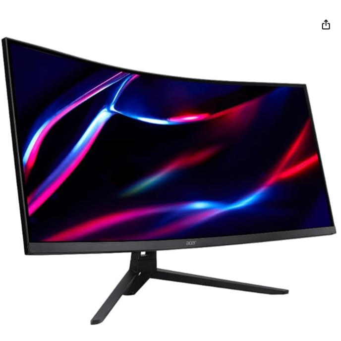 Monitor Acer Nitro ED343CUR J0BMIIPPX 34C, 34” Tela Curva, QuadHD 120Hz 1ms LED VA Tecnologia Acer Vision Care, AMD FreeSync DisplayPort(1.4) saída de áudio
