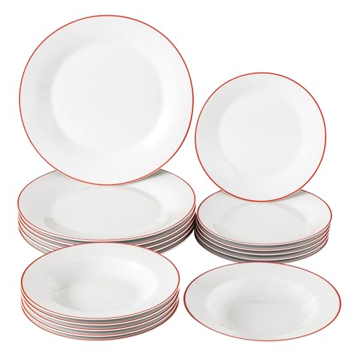 Baroni Home Juego de 18 piezas de vajilla de porcelana