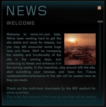 Web de remixes y fuentes de NIN