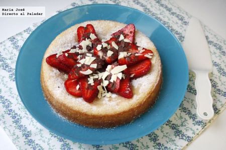 Bizcocho de vainilla con fresas. Receta