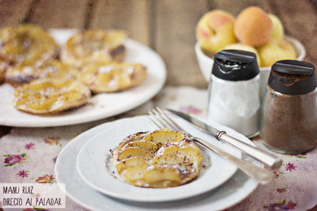 Tartaletas caramelizadas de albaricoques al cacao. Receta
