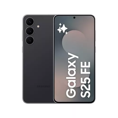 Samsung Galaxy S25 FE 512GB, Teléfono Móvil con IA, Marco Ligero 7,5mm, Pantalla FHD+ 6,7", Cámara 50MP, Exynos 2400, 8GB RAM, Garantía Fabricante 3 Años+1 Año Extra, Negro Intenso (Versión Española)