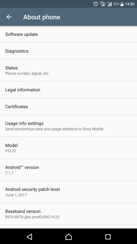 Xperia X Nougat711