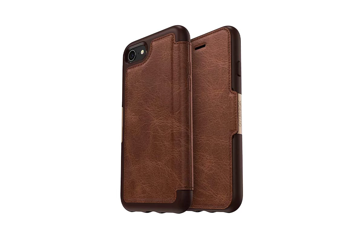OtterBox for Apple iPhone 7 / 8 / SE 第 2 世代 (2020) / SE 第 3 世代 (2022)、レザー フォリオ フリップ保護ケース、Strada シリーズ、ブラウン
