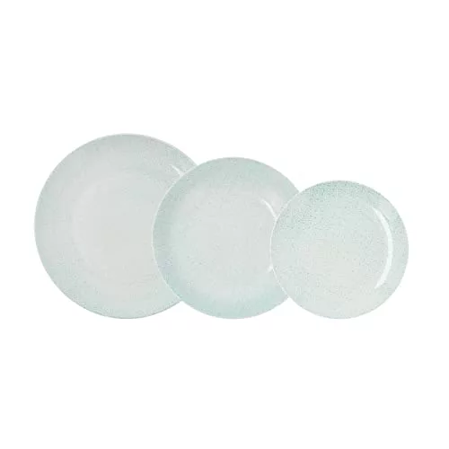 Bidasoa Infinit Vajilla de Porcelana Completa Moderna 18 Piezas |6 Platos Llanos |6 Platos hondos |6 Platos Postre