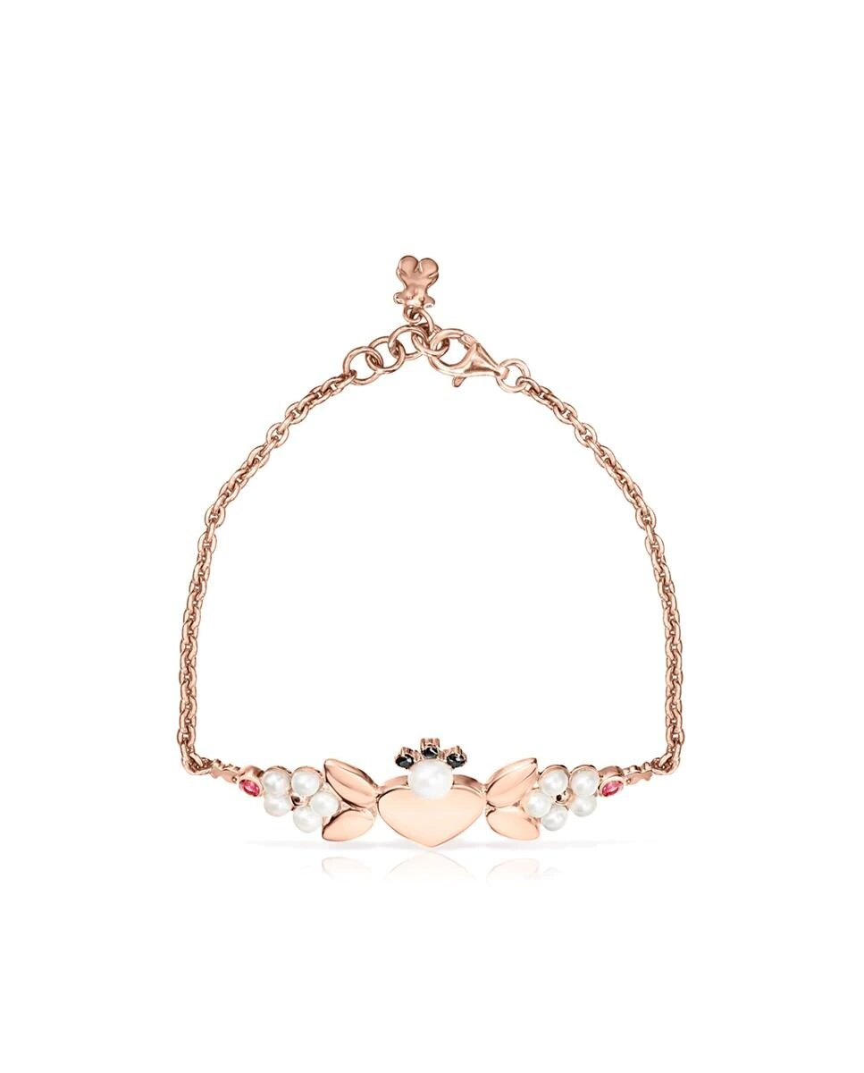 Pulsera Tous Real Sisy de plata vermeil rosa con gemas
