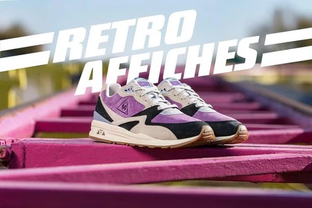 Le Coq Sportif en clave púrpura: zapatilla LCS R800 Retro Affiches Le Lavandou