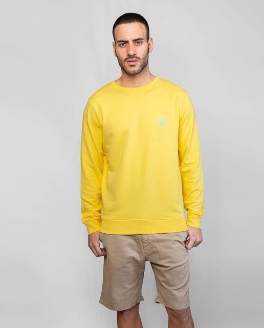 Sudadera de cuello redondo en color amarillo de LA PROMENADE