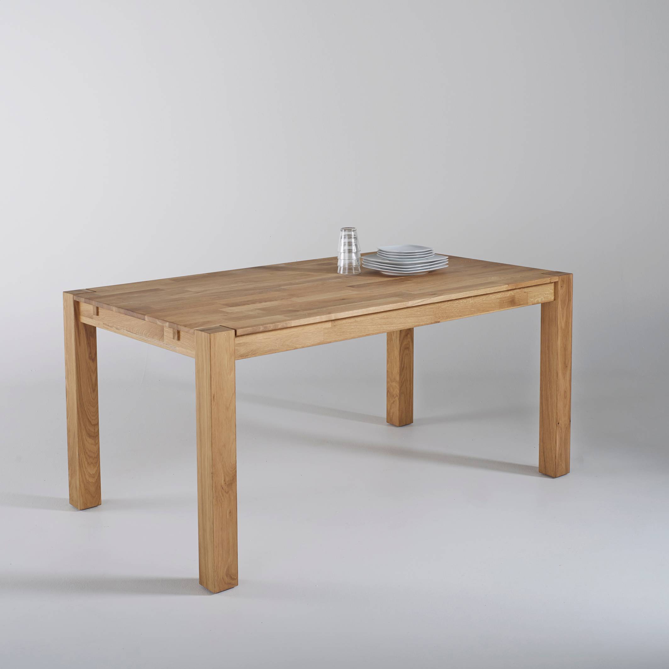 Mesa de comedor de roble, 2 extensiones, Adelita