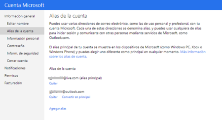 Microsoft ya permite elegir el alias primario de tu cuenta