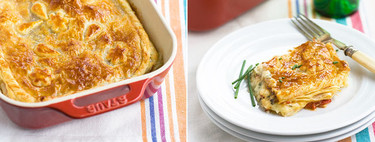 Hojaldre de brandada de bacalao con pimientos asados, receta para sorprender