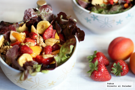 Ensalada refrescante de frutas de verano. Receta