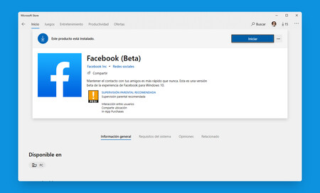 La app de Facebook para Windows 10 ha vuelto a la Tienda de Microsoft