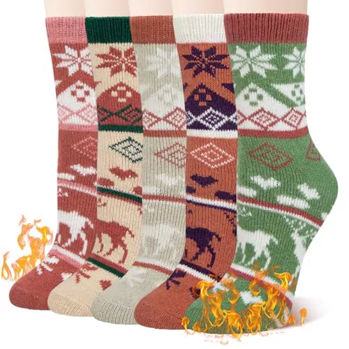 Pack x5 pares calcetines térmicos mujer, EU36-41